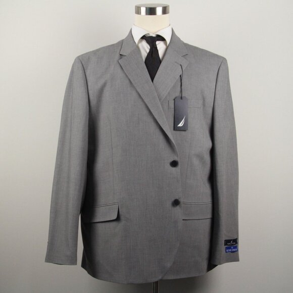 54R Nautica Men's 2-Pc Suit Modern-Fit Bi-Stretch Jacket Blazer Pants 47W E04471 - Picture 4 of 11